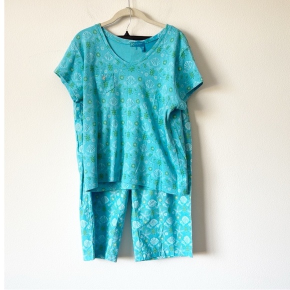 Fresh Produce 2 Pieces Set XL Blue Patterned Women's Set - Picture 9 of 11